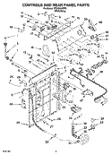 CONTROLS AND REAR PANEL PARTS Diagram and Parts List for WTW5821SW0  Whirlpool Washer