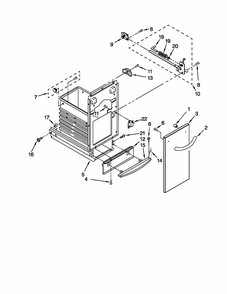Container Parts Diagram and Parts List for 66514739110  Kenmore Trash Compactor