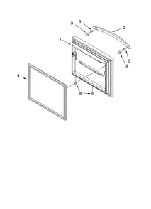 Freezer Door Parts Diagram and Parts List for GX5FHTXTS11  Whirlpool Refrigerator