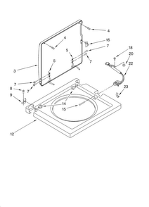 Washer Top And Lid Parts Diagram and Parts List for 11088752795  Kenmore Washer Dryer Combo