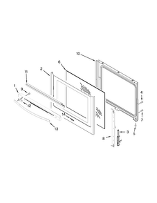 Door Parts Diagram and Parts List for WFE714HLAS1  Whirlpool Range