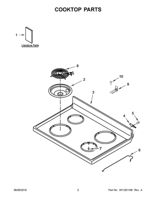 Cooktop Parts Diagram and Parts List for YWFC310S0EW2  Whirlpool Range