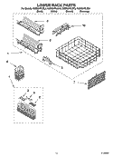 LOWER RACK PARTS Diagram and Parts List for KUDS01FLSS3  KitchenAid Dishwasher