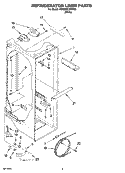 REFRIGERATOR LINER PARTS Diagram and Parts List for 6GD22DCXHW06  Whirlpool Refrigerator