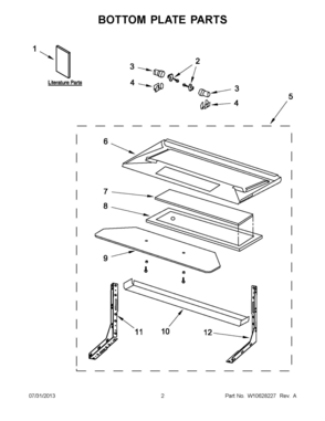 01 - BOTTOM PLATE PARTS Diagram and Parts List for YUMV4084BS0  Whirlpool Microwave