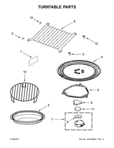 Turntable Parts Diagram and Parts List for WMH76719CE1  Whirlpool Microwave