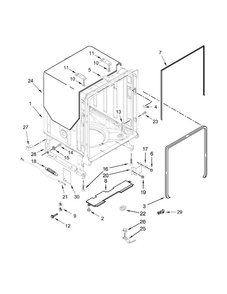 Tub And Frame Parts Diagram and Parts List for KDHE404DSS0  KitchenAid Dishwasher
