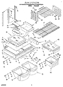 SHELF Diagram and Parts List for KTRS19MDWH01  Whirlpool Refrigerator
