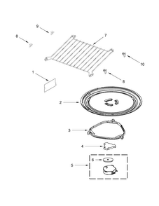 Turntable Parts Diagram and Parts List for KMHS120EBL1  KitchenAid Microwave
