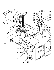 Dispenser Front Diagram and Parts List for ET22DQLB00  Whirlpool Refrigerator