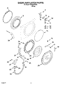 DOOR AND LATCH PARTS Diagram and Parts List for KHWS01PWH0  KitchenAid Washer