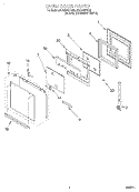 OVEN DOOR Diagram and Parts List for RBS245PDB6  Whirlpool Wall Oven
