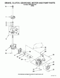 BRAKE, CLUTCH, GEARCASE, MOTOR AND PUMP PARTS Diagram and Parts List for 7MWTW9015YW0  Whirlpool Washer