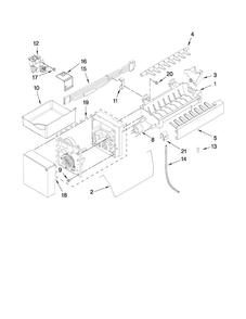 Icemaker Parts Diagram and Parts List for 10672009013  Kenmore Refrigerator