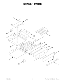06 - Drawer Parts Diagram and Parts List for JGS1450ML2  Whirlpool Range