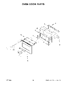 Oven Door Parts Diagram and Parts List for KFGC506JYP05  KitchenAid Range