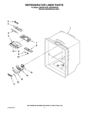 02 - REFRIGERATOR LINER PARTS Diagram and Parts List for GB2026REKS5  Whirlpool Refrigerator