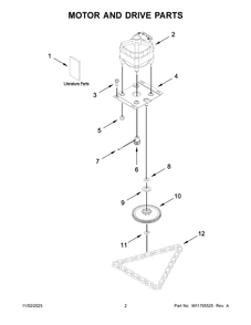 Motor And Drive Parts Diagram and Parts List for GACP15XXMG5  Whirlpool Trash Compactor