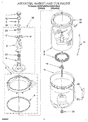 AGITATOR, BASKET AND TUB Diagram and Parts List for KAWL510BWH0  KitchenAid Washer