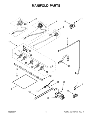 04 - MANIFOLD PARTS Diagram and Parts List for WFG505M0BB2  Whirlpool Range
