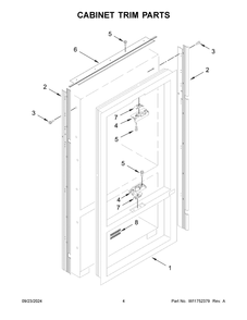 03 - Cabinet Trim Parts Diagram and Parts List for KBFN506ESS06  Whirlpool Refrigerator