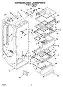 REFRIGERATOR LINER PARTS Diagram and Parts List for INS204300  Inglis Refrigerator