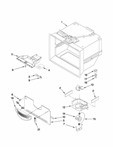 Freezer Liner Parts Diagram and Parts List for 59669912012  Kenmore Refrigerator