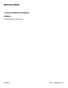 Cover Sheet Diagram and Parts List for KUIX505EBS0  KitchenAid Ice Maker