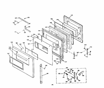 Porcelain Door Diagram and Parts List for 8504237200  Kenmore Range