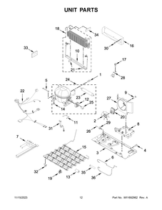 Unit Parts Diagram and Parts List for WRB329LFBM05  Whirlpool Refrigerator