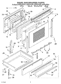 DOOR AND DRAWER Diagram and Parts List for KGRT607HBS9  KitchenAid Range