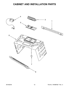 07 - CABINET AND INSTALLATION PARTS Diagram and Parts List for YWMH53520CB1  Whirlpool Microwave