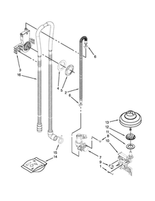 Fill, Drain And Overfill Parts Diagram and Parts List for KUDE70FXBL6  KitchenAid Dishwasher