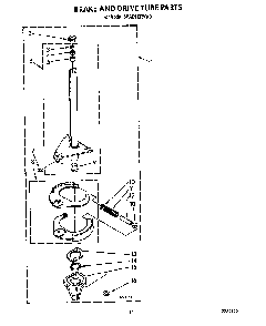 Brake And Drive Tube Diagram and Parts List for 6MAX5133VW0  Whirlpool Washer