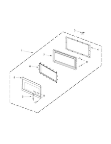 Door Parts Diagram and Parts List for WMH53520CW0  Whirlpool Microwave