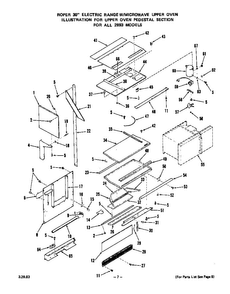 Upper Oven Pedestal Diagram and Parts List for 2893*0A  Roper Range