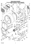 BULKHEAD PARTS Diagram and Parts List for WED9600TU1  Whirlpool Dryer