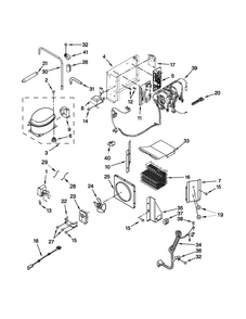 Upper Unit Parts Diagram and Parts List for KBFO42FTX08  KitchenAid Refrigerator