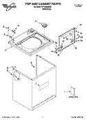 TOP AND CABINET PARTS Diagram and Parts List for WTW5830SW0  Whirlpool Washer