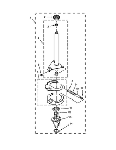 Brake And Drive Tube Parts Diagram and Parts List for WGT3300XQ3  Whirlpool Washer Dryer Combo