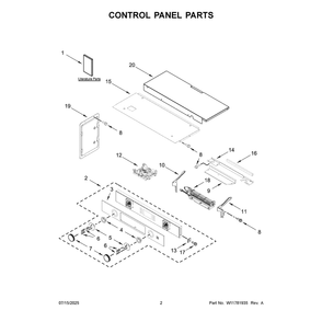 Control Panel Parts Diagram and Parts List for KOEC730SBE00  KitchenAid Microwave