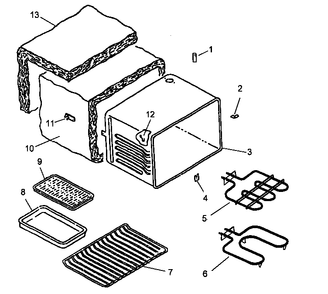 02 - Cavity Assembly Diagram and Parts List for ARR5200W  Whirlpool Range