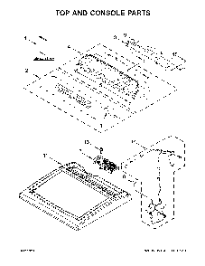 Top and console parts Diagram and Parts List for WGD8120HW0  Whirlpool Dryer