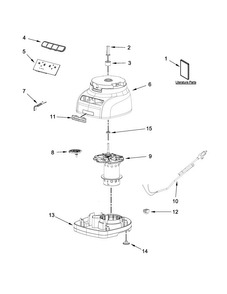 Motor And Housing Unit Parts Diagram and Parts List for 5KFP1444GMS0  KitchenAid Food Processor