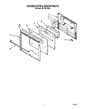 LOWER OVEN DOOR Diagram and Parts List for RB170PXYQ2  Whirlpool Wall Oven