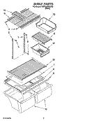SHELF PARTS, OPTIONAL PARTS Diagram and Parts List for 5VET2WPKLQ05  Whirlpool Refrigerator