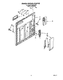 INNER DOOR Diagram and Parts List for DU9400XB0  Whirlpool Dishwasher