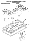 COOKTOP, BURNER AND GRATE PARTS Diagram and Parts List for KGCC766RSS02  KitchenAid Cooktop