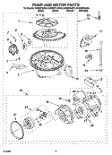 PUMP AND MOTOR PARTS Diagram and Parts List for KUDS01ILBT5  KitchenAid Dishwasher