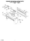 CABINET AND INSTALLATION PARTS Diagram and Parts List for YGH7145XFB1  Whirlpool Microwave